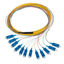 0.9mm 2.0mm 3.0mm lc pc 12 fanout fibra óptica pigtails, om3 sc apc fibra ótica pigtail